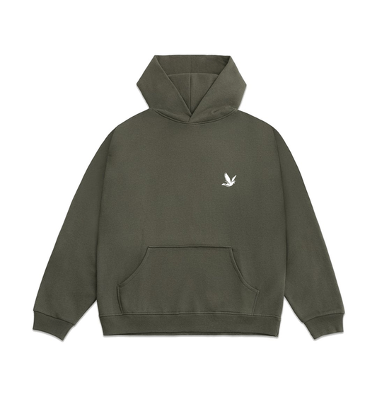 Beluga Charcoal Printed Hoody Front
